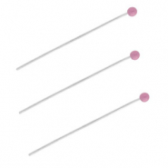 BY31&reg; Fornituras Acero inox bast&oacute;n con cabeza bola 35mm Plateado-p&uacute;rpura lavanda