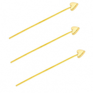 BY31&reg; Fornituras Acero inox bast&oacute;n con cabeza coraz&oacute;n 35mm Dorado