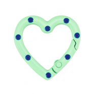 Fornituras coloridas anilla de llavero corazón Verde-azul
