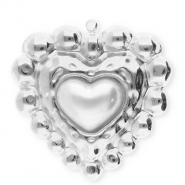 Colgantes Acero Inox corazón Plateado-blanco
