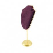 Expositor de joyer&iacute;a busto para collares P&uacute;rpura oscuro-dorado