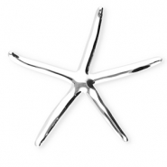 Broches llamativos in acero inox estrella de mar Plateado