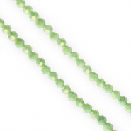 Abalorios faceteados redondos 4mm Verde claro-cubierta AB