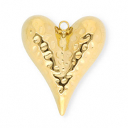 Colgantes Acero Inox corazón Dorado