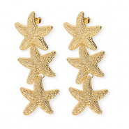 Pendientes trendy estrellas de mar con perno de acero inox Dorado