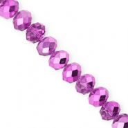 Abalorios faceteados disco 12x9mm Púrpura orquídea-revestimiento pearl shine