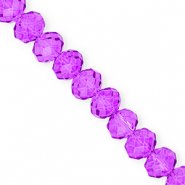 Abalorios faceteados disco 12x9mm Púrpura uva