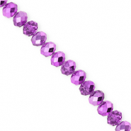 Abalorios faceteados disco 6x5mm Púrpura-revestimiento pearl shine