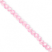 Abalorios faceteados disco 6x5mm Rosa claro