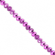 Abalorios faceteados disco 4x3mm Púrpura orquídea-revestimiento pearl shine