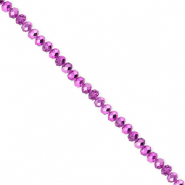 Abalorios faceteados disco 3x2mm Púrpura orquídea-revestimiento pearl shine