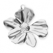 Colgantes Acero Inox flor Plateado
