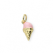 Metal TQ latón colgante helado Dorado-rosa claro