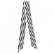Bandana Pañuelo con línea continua Blanco-negro
