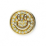 Broches smiley con strass Dorado-cristal