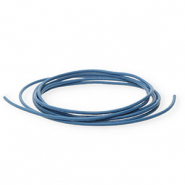 Cordón cuero DQ redondo 1mm Azul oscuro
