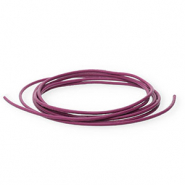 Cordón cuero DQ redondo 1mm Rosa cherry