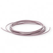 Cordón cuero DQ redondo 1mm Rosa vintage