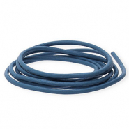 Cordón cuero DQ redondo 2mm Azul oscuro