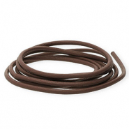 Cordón cuero DQ redondo 2mm Marrón