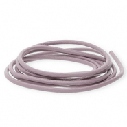 Cordón cuero DQ redondo 2mm Rosa vintage