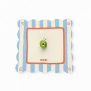 BY31&reg; Colgantes de lat&oacute;n Eco-brass con esmalte aceituna Plateado-verde oliva-rojo
