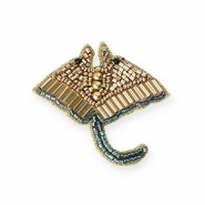 Broches raya Dorado-azul verdoso transparente-negro