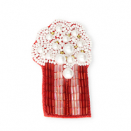 Broches palomitas Rojo-blanco-dorado