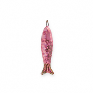Colgantes de cerámica griega DQ® sardina Rosa orquídea-baya vintage
