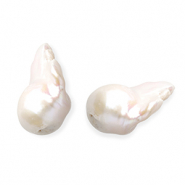 TQ Perlas de agua dulce irregular gota Blanco natural