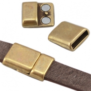 Cierre magn&eacute;tico met&aacute;lico DQ (para cuero plano 10mm) Bronce viejo (sin n&iacute;quel)