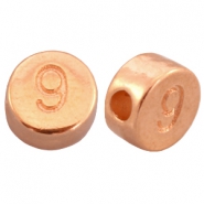 Abalorios n&uacute;meros met&aacute;licos DQ # 9 oro rosado (sin n&iacute;quel)