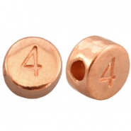 Abalorios n&uacute;meros met&aacute;licos DQ # 4 oro rosado (sin n&iacute;quel)