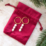 Set de inspiraciones Set de regalo 4: Elegantes pendientes con perlas de agua dulce
