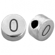 Abalorios n&uacute;meros met&aacute;licos DQ # 0 Plata vieja (sin n&iacute;quel)
