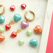 Nuevo ¡Nuevo! Abalorios de cerámica en forma de corazón