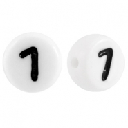 Abalorios acr&iacute;lico n&uacute;mero 7 blanco