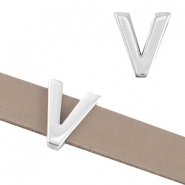 Corredera met&aacute;lica DQ letra "V" &Oslash;10.3x2.3mm plata vieja (sin n&iacute;quel)