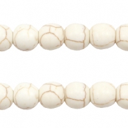 Abalorios de cer&aacute;mica 8mm blanco off