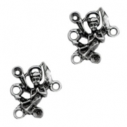 Colgante/entrepieza metálico TQ ángel con engastes para Swarovski PP32 plata vieja (sin níquel)