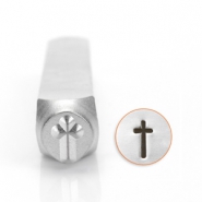 ImpressArt Sellos con figura cruz 6mm plata