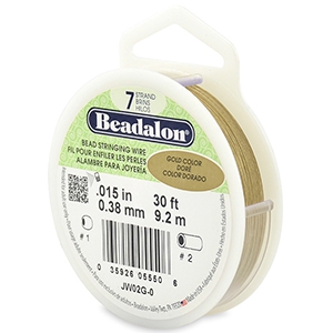 Hilo para enfilar Beadalon 7 hilos 0.38mm Dorado