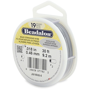 Hilo para enfilar Beadalon19 hilos 0.46mm Plata satinada