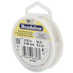 Hilo para enfilar Beadalon19 hilos 0.46mm Plateado