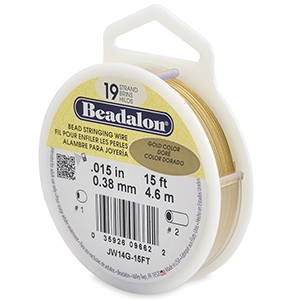 Hilo para enfilar Beadalon 19 hilos 0.38mm Dorado
