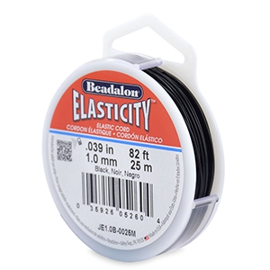 Hilo para enfilar el&aacute;stico Beadalon 1.0mm 25 metro Negro