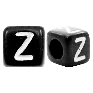 Abalorios alfabeto acr&iacute;lico letra Z negro