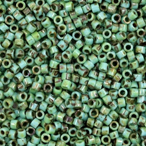 Abalorios Miyuki Delica's 11/0 Opaque picasso turquoise blue DB-2264