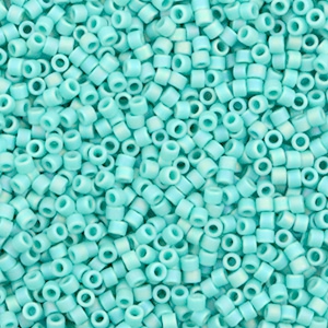 Abalorios Miyuki Delica's 11/0 Opaque matte AB turquoise green DB-878