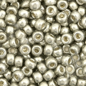 Miyuki Rocalla 6/0 Duracoat galvanized light pewter silver 6-4221